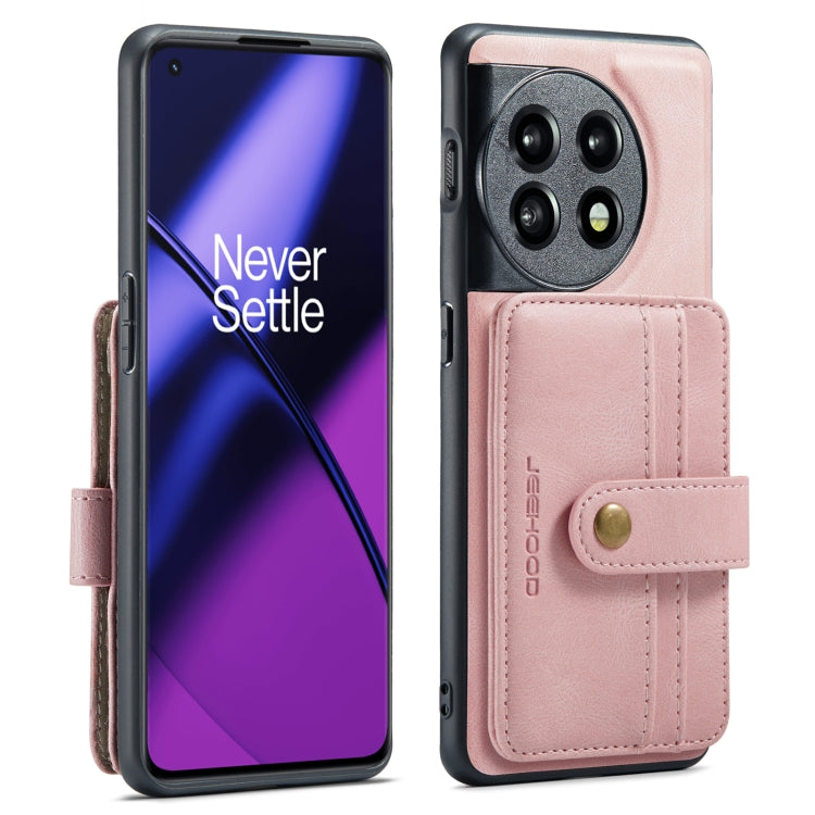 For OnePuls 11 JEEHOOD RFID Blocking Anti-Theft Magnetic PU Phone Case(Pink) by JEEHOOD