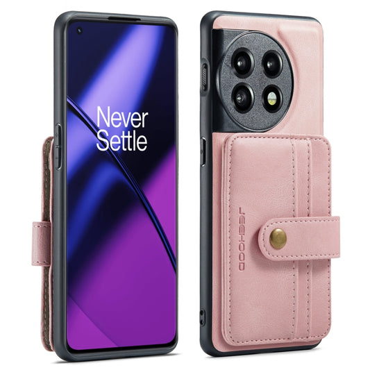 For OnePuls 11 JEEHOOD RFID Blocking Anti-Theft Magnetic PU Phone Case(Pink) by JEEHOOD