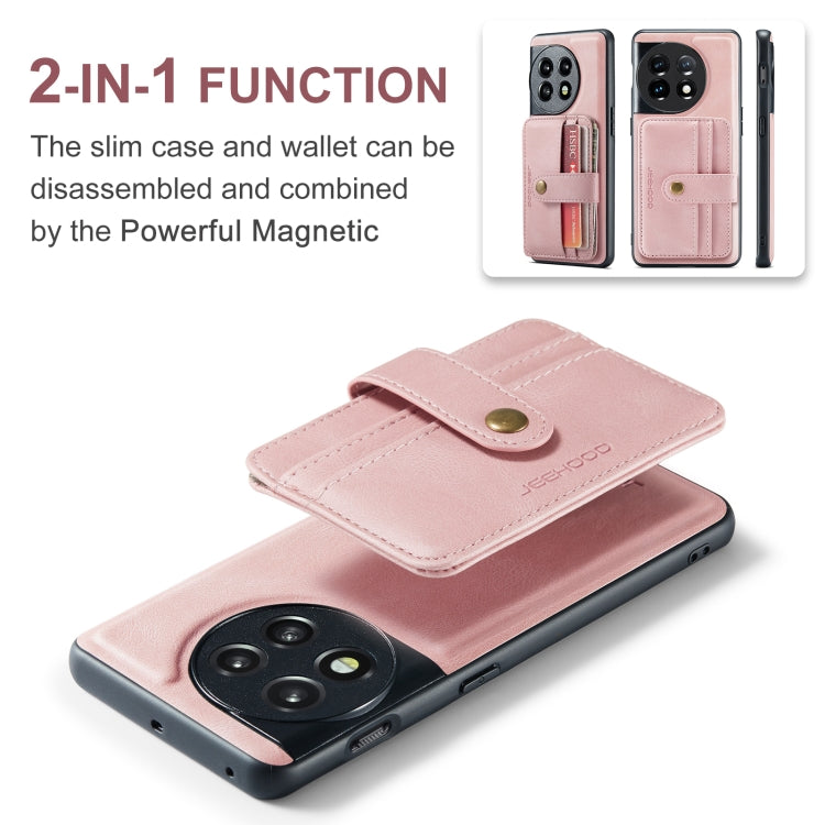 For OnePuls 11 JEEHOOD RFID Blocking Anti-Theft Magnetic PU Phone Case(Pink) by JEEHOOD