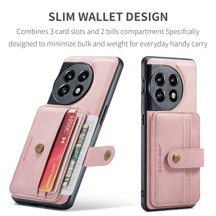 For OnePuls 11 JEEHOOD RFID Blocking Anti-Theft Magnetic PU Phone Case(Pink) by JEEHOOD