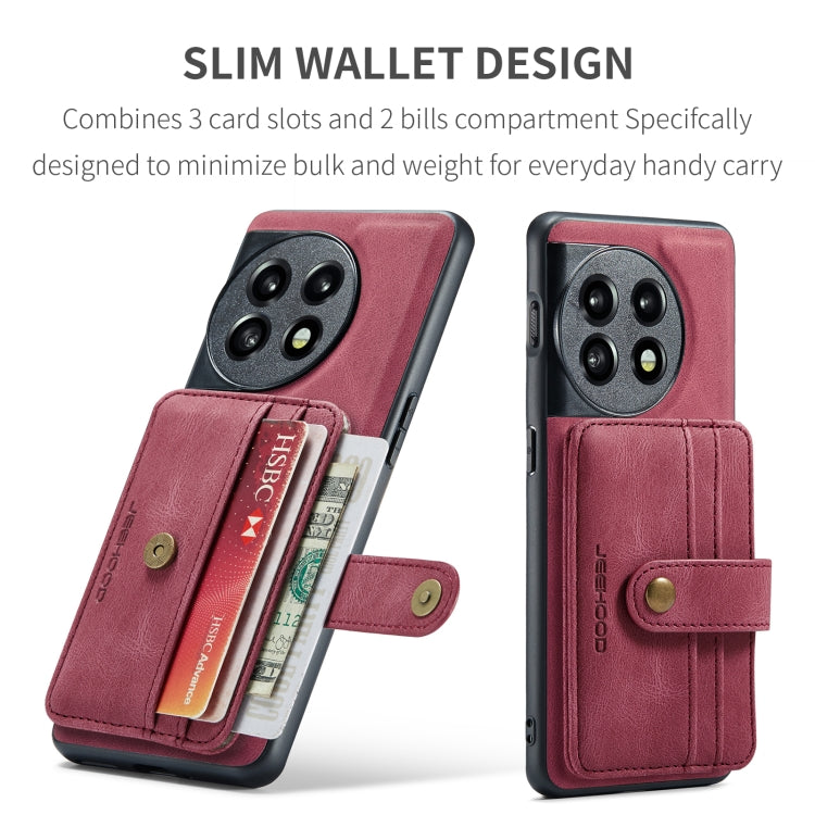 For OnePuls 11 JEEHOOD RFID Blocking Anti-Theft Magnetic PU Phone Case(Red) by JEEHOOD