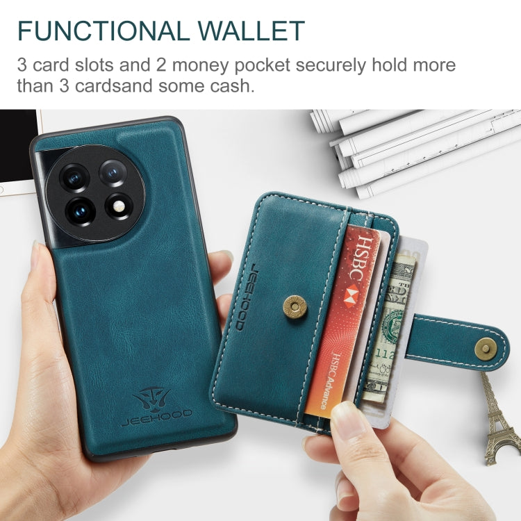 For OnePuls 11 JEEHOOD RFID Blocking Anti-Theft Magnetic PU Phone Case(Blue) by JEEHOOD