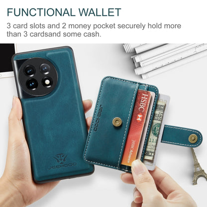 For OnePuls 11 JEEHOOD RFID Blocking Anti-Theft Magnetic PU Phone Case(Blue) by JEEHOOD