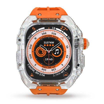 For Apple Watch Ultra 3 / 2 / 1 49mm Fluorine Rubber Clear Armor Case Watch Band(Orange) by bashfashion