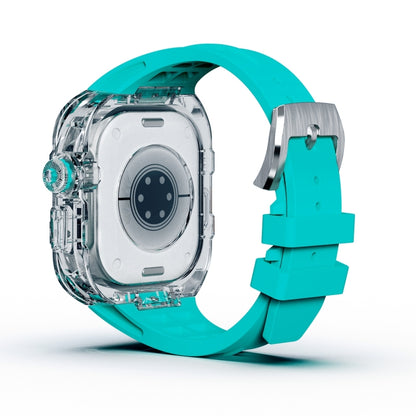 For Apple Watch Ultra 3 / 2 / 1 49mm Fluorine Rubber Clear Armor Case Watch Band(Blue) by bashfashion