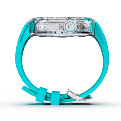 For Apple Watch Ultra 3 / 2 / 1 49mm Fluorine Rubber Clear Armor Case Watch Band(Blue) by bashfashion
