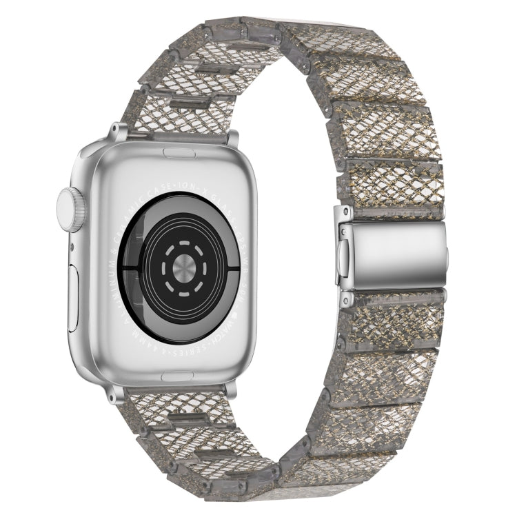 One-bead Resin Watch Band For Apple Watch Ultra 49mm&Watch Ultra 2 49mm / Series 9&8&7 45mm / SE 3&SE 2&6&SE&5&4 44mm / 3&2&1 42mm(Gold) by bashfashion