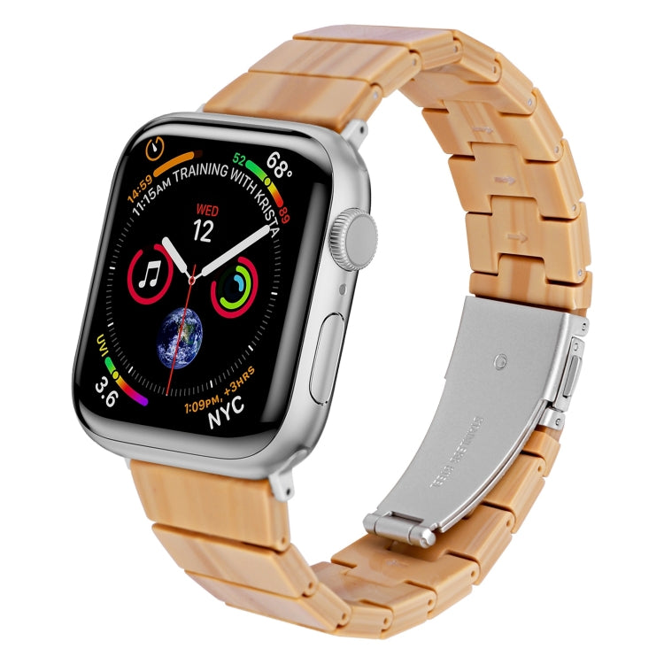 One-bead Resin Watch Band For Apple Watch Ultra 49mm&Watch Ultra 2 49mm / Series 9&8&7 45mm / SE 3&SE 2&6&SE&5&4 44mm / 3&2&1 42mm(Wood) by bashfashion