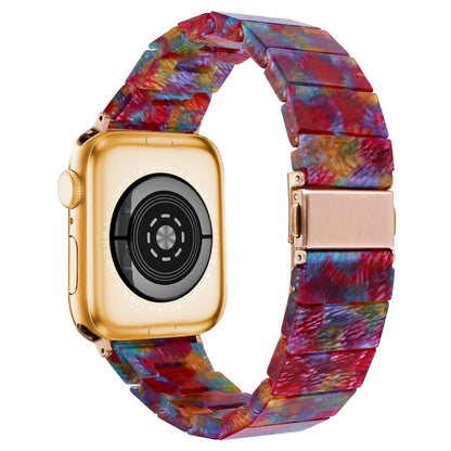 One-bead Resin Watch Band For Apple Watch Ultra 49mm&Watch Ultra 2 49mm / Series 9&8&7 45mm / SE 3&SE 2&6&SE&5&4 44mm / 3&2&1 42mm(Pearl Rainbow) by bashfashion