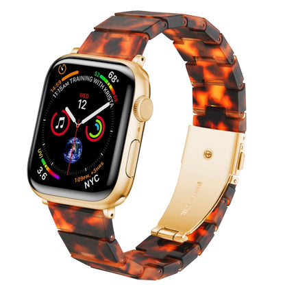 One-bead Resin Watch Band For Apple Watch Series 9&8&7 41mm / SE 3&SE 2&6&SE&5&4 40mm / 3&2&1 38mm(Dark Brown) by bashfashion