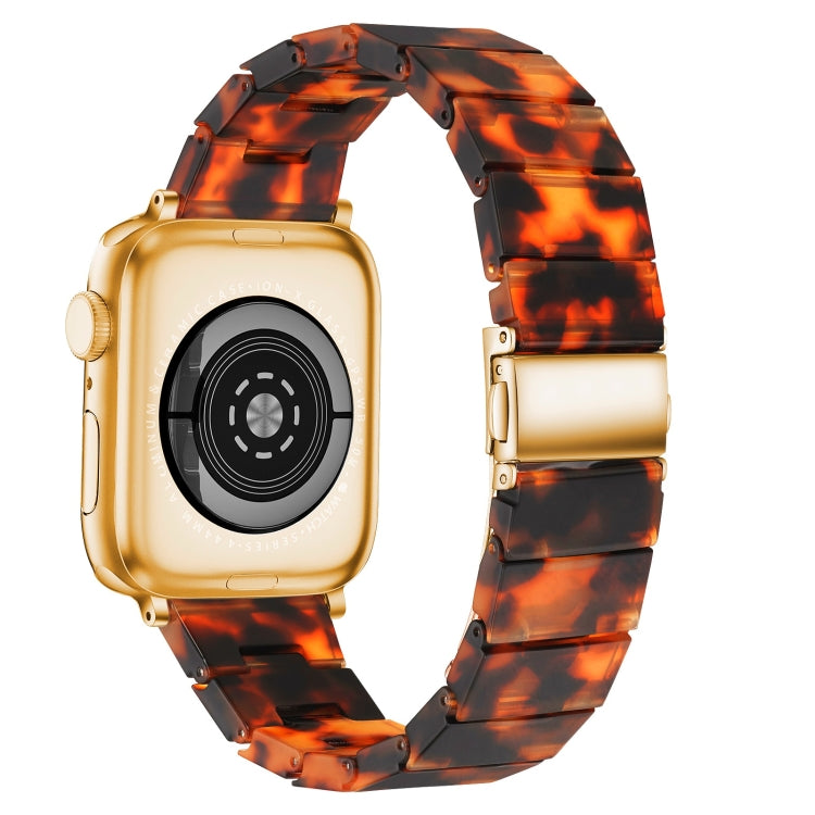 One-bead Resin Watch Band For Apple Watch Series 9&8&7 41mm / SE 3&SE 2&6&SE&5&4 40mm / 3&2&1 38mm(Dark Brown) by bashfashion