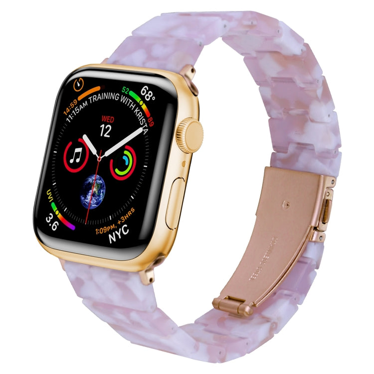 One-bead Resin Watch Band For Apple Watch Series 9&8&7 41mm / SE 3&SE 2&6&SE&5&4 40mm / 3&2&1 38mm(Pink) by bashfashion
