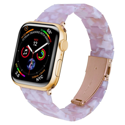 One-bead Resin Watch Band For Apple Watch Series 9&8&7 41mm / SE 3&SE 2&6&SE&5&4 40mm / 3&2&1 38mm(Pink) by bashfashion