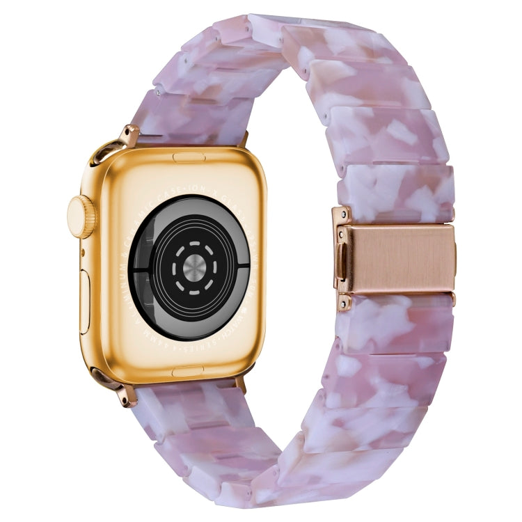 One-bead Resin Watch Band For Apple Watch Series 9&8&7 41mm / SE 3&SE 2&6&SE&5&4 40mm / 3&2&1 38mm(Pink) by bashfashion
