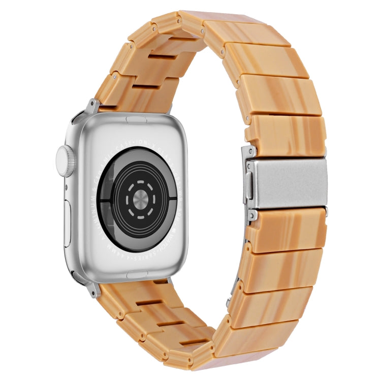 One-bead Resin Watch Band For Apple Watch Series 9&8&7 41mm / SE 3&SE 2&6&SE&5&4 40mm / 3&2&1 38mm(Wood) by bashfashion