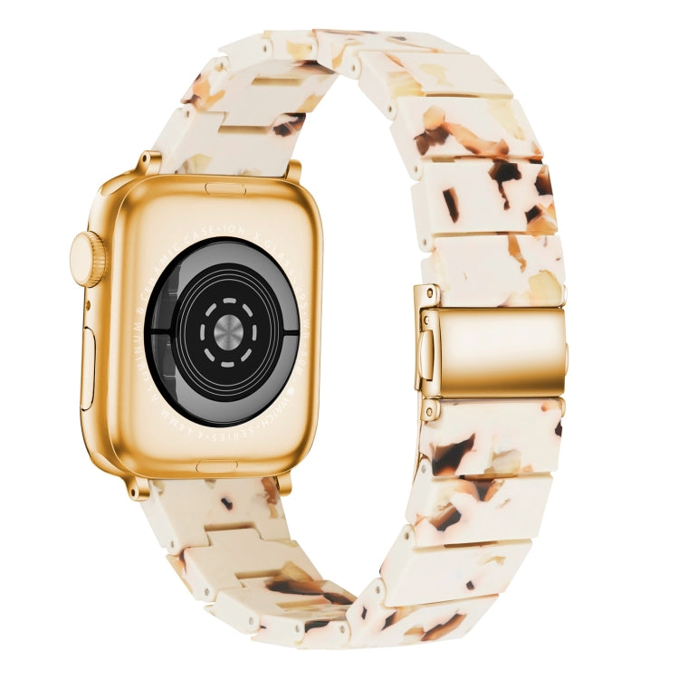 One-bead Resin Watch Band For Apple Watch Series 9&8&7 41mm / SE 3&SE 2&6&SE&5&4 40mm / 3&2&1 38mm(Oregano Sugar) by bashfashion