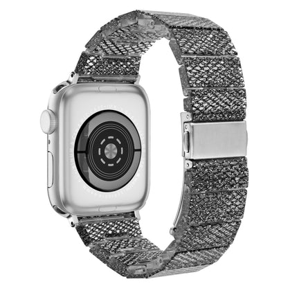 One-bead Resin Watch Band For Apple Watch Series 9&8&7 41mm / SE 3&SE 2&6&SE&5&4 40mm / 3&2&1 38mm(Silver Grey) by bashfashion