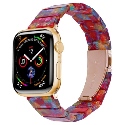 One-bead Resin Watch Band For Apple Watch Series 9&8&7 41mm / SE 3&SE 2&6&SE&5&4 40mm / 3&2&1 38mm(Pearl Rainbow) by bashfashion