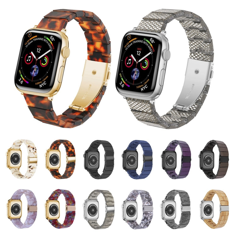 One-bead Resin Watch Band For Apple Watch Series 9&8&7 41mm / SE 3&SE 2&6&SE&5&4 40mm / 3&2&1 38mm(Pearl Rainbow) by bashfashion
