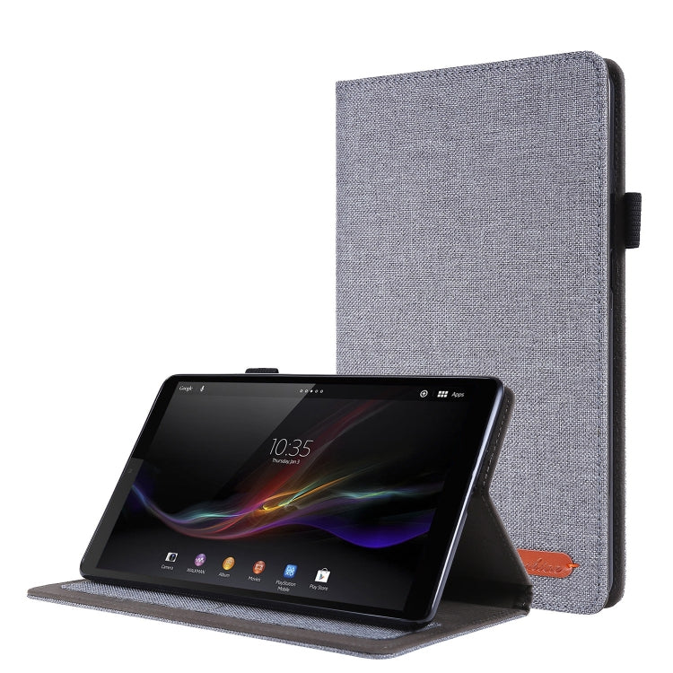 For Lenovo M8 4th Gen Fabric Leather Tablet Case(Grey) by bashfashion