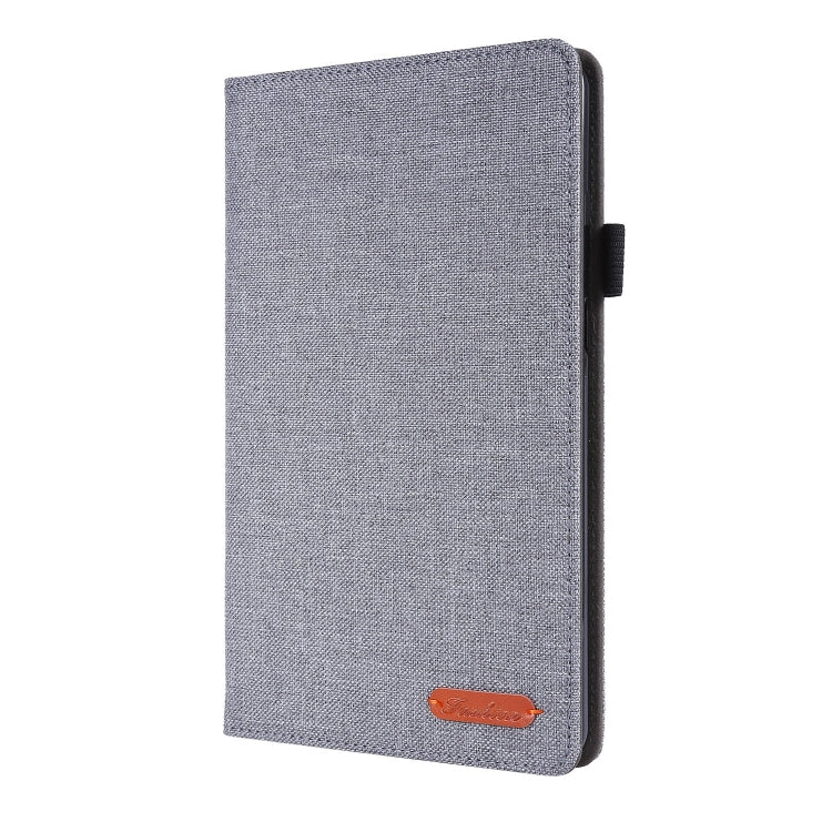 For Lenovo M8 4th Gen Fabric Leather Tablet Case(Grey) by bashfashion