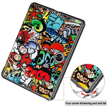 For OPPO Pad 2 11.6 inch Custer Painted 3-Fold Holder Smart Leather Tablet Case(Graffiti) by bashfashion