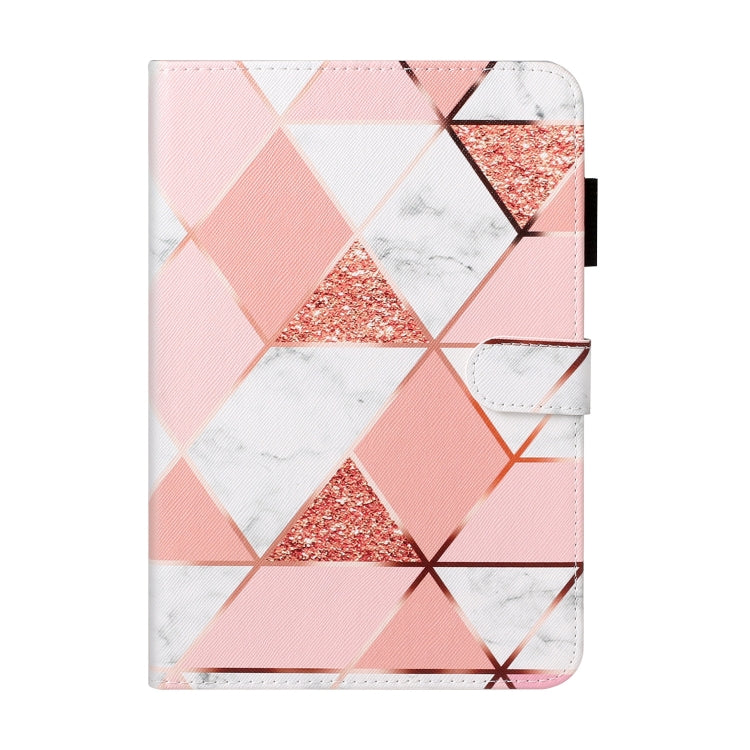 For Galaxy Tab A 10.1 (2019) T510 Cross Texture Painted Horizontal Leather Case with Sleep / Wake-up Function & Card Slot & Holder & Wallet(Pink Marble) by bashfashion