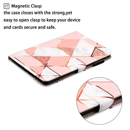 For Galaxy Tab A 10.1 (2019) T510 Cross Texture Painted Horizontal Leather Case with Sleep / Wake-up Function & Card Slot & Holder & Wallet(Pink Marble) by bashfashion