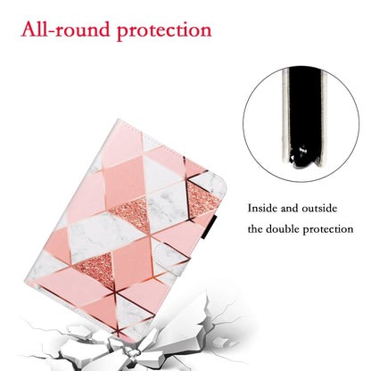 For Galaxy Tab A 10.1 (2019) T510 Cross Texture Painted Horizontal Leather Case with Sleep / Wake-up Function & Card Slot & Holder & Wallet(Pink Marble) by bashfashion