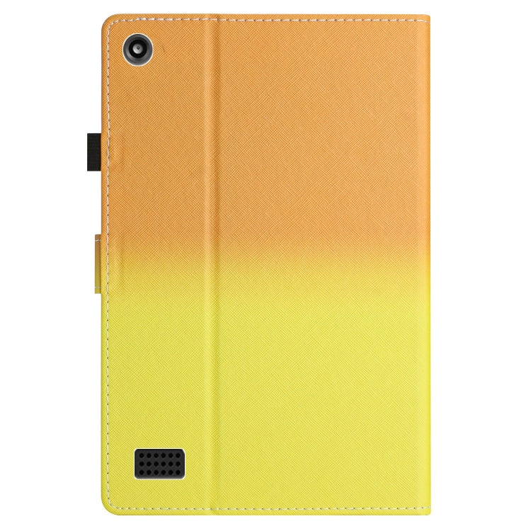For Amazon Kindle Fire 7 2019 / 2017 / 2015 Stitching Gradient Leather Tablet Case(Orange Yellow) by bashfashion