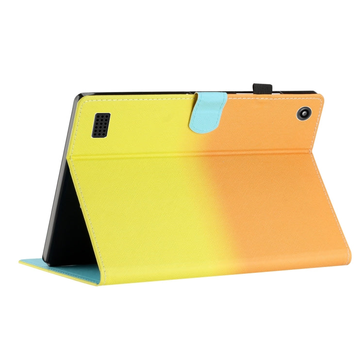 For Amazon Kindle Fire 7 2019 / 2017 / 2015 Stitching Gradient Leather Tablet Case(Orange Yellow) by bashfashion