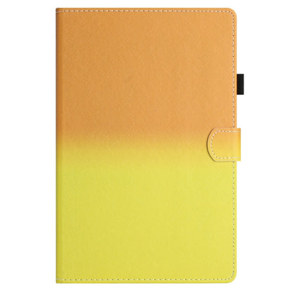 For Samsung Galaxy Tab A 10.1 2019 T510 / T515 Stitching Gradient Leather Tablet Case(Orange Yellow) by bashfashion