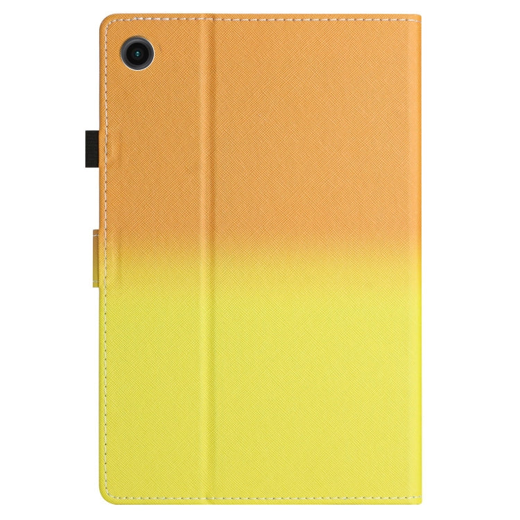 For Honor Pad 6 / X6 / Huawei MatePad T10 / T10S Stitching Gradient Leather Tablet Case(Orange Yellow) by bashfashion