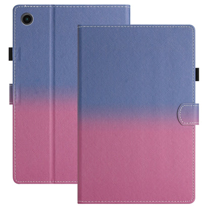 For Samsung Galaxy Tab A7 2020 T500 / T505 Stitching Gradient Leather Tablet Case(Blue Rose) by bashfashion