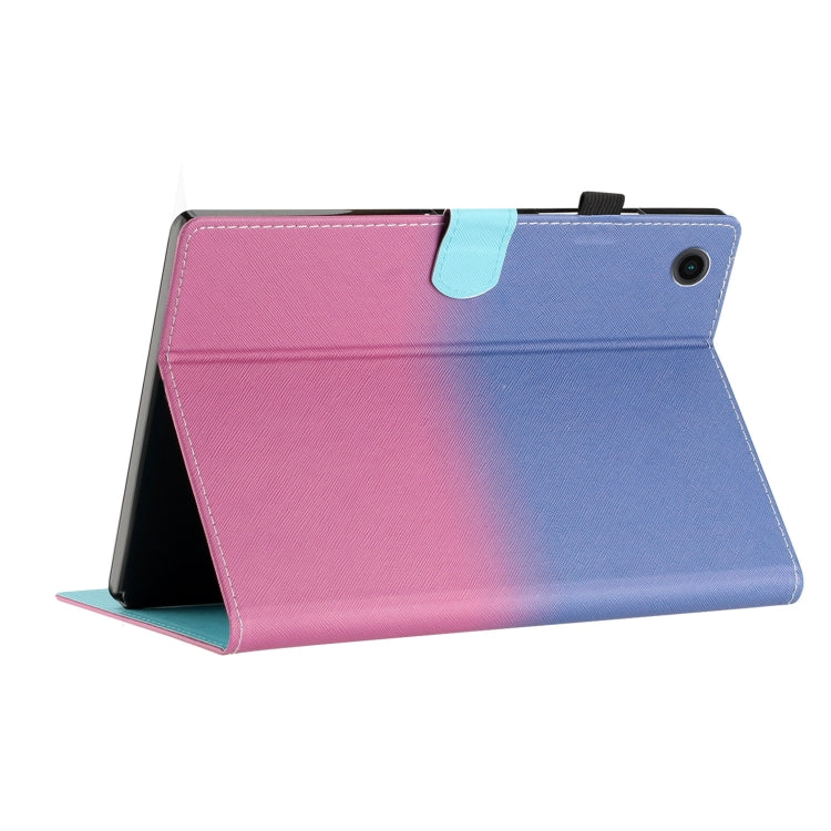 For Samsung Galaxy Tab A7 2020 T500 / T505 Stitching Gradient Leather Tablet Case(Blue Rose) by bashfashion