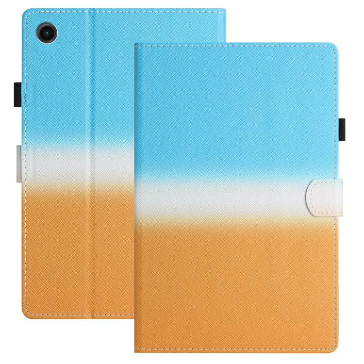 For Samsung Galaxy Tab A7 2020 T500 / T505 Stitching Gradient Leather Tablet Case(Blue Orange) by bashfashion