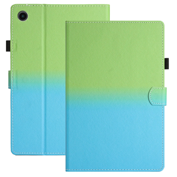 For Samsung Galaxy Tab A7 2020 T500 / T505 Stitching Gradient Leather Tablet Case(Green Blue) by bashfashion