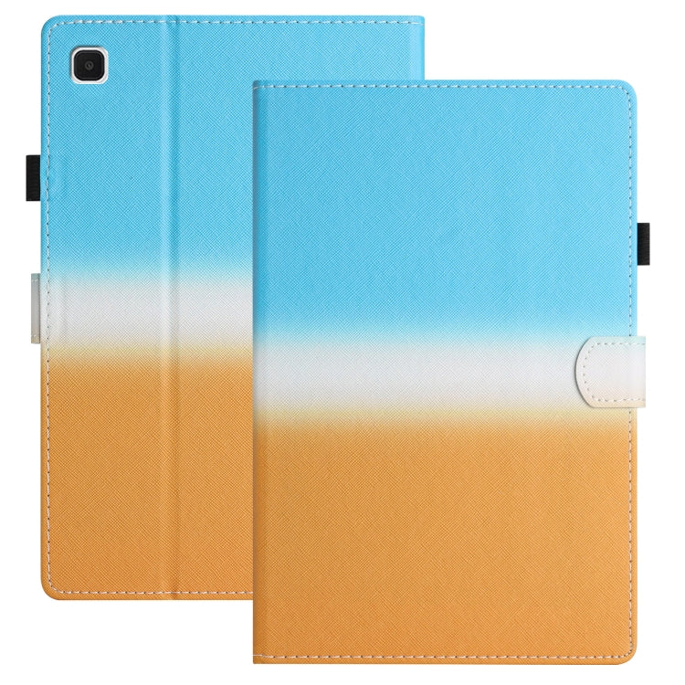 For Samsung Galaxy Tab S6 Lite SM-P610 Stitching Gradient Leather Tablet Case(Blue Orange) by bashfashion