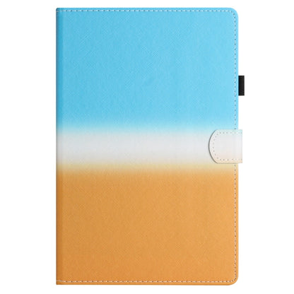 For Samsung Galaxy Tab S6 Lite SM-P610 Stitching Gradient Leather Tablet Case(Blue Orange) by bashfashion