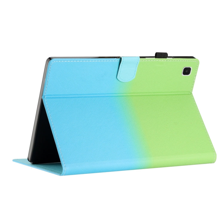 For Samsung Galaxy Tab S6 Lite SM-P610 Stitching Gradient Leather Tablet Case(Green Blue) by bashfashion