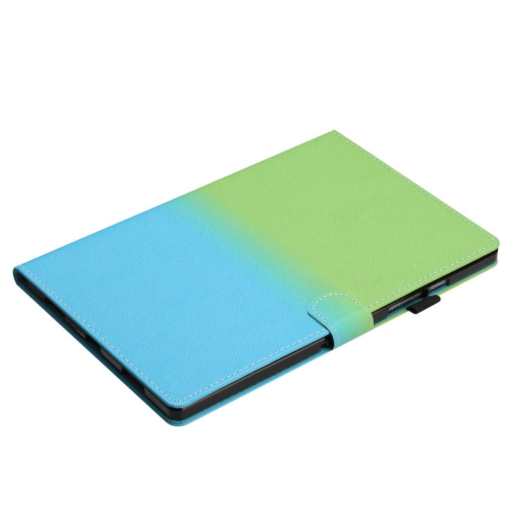 For Samsung Galaxy Tab S6 Lite SM-P610 Stitching Gradient Leather Tablet Case(Green Blue) by bashfashion