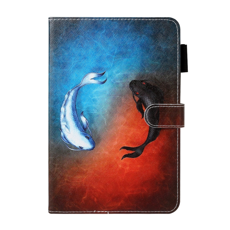 For Galaxy Tab A 10.1 (2019) T510 Cross Texture Painted Horizontal Leather Case with Sleep / Wake-up Function & Card Slot & Holder & Wallet(Fish) by bashfashion
