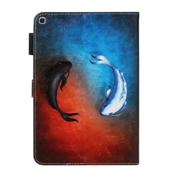 For Galaxy Tab A 10.1 (2019) T510 Cross Texture Painted Horizontal Leather Case with Sleep / Wake-up Function & Card Slot & Holder & Wallet(Fish) by bashfashion