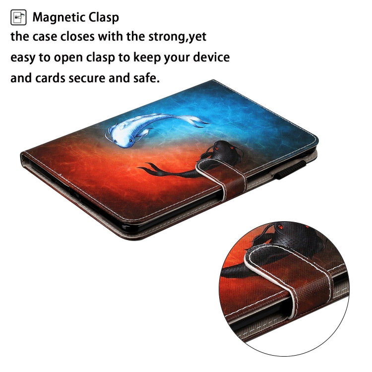 For Galaxy Tab A 10.1 (2019) T510 Cross Texture Painted Horizontal Leather Case with Sleep / Wake-up Function & Card Slot & Holder & Wallet(Fish) by bashfashion