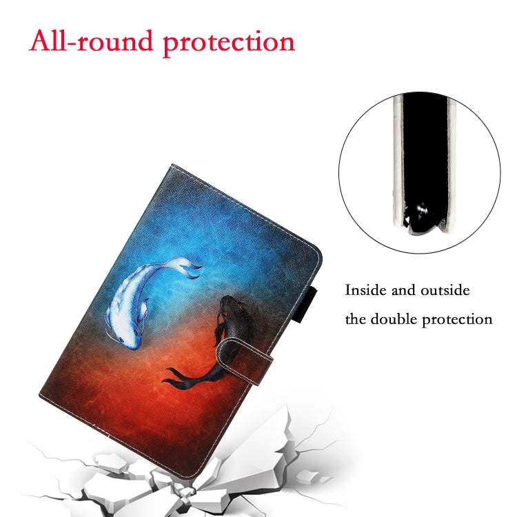 For Galaxy Tab A 10.1 (2019) T510 Cross Texture Painted Horizontal Leather Case with Sleep / Wake-up Function & Card Slot & Holder & Wallet(Fish) by bashfashion