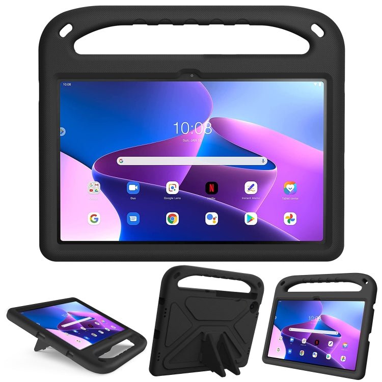 For Lenovo Tab M10 Plus 10.6 3rd Gen 2022 Handle EVA Shockproof Tablet Case with Holder(Black) by bashfashion