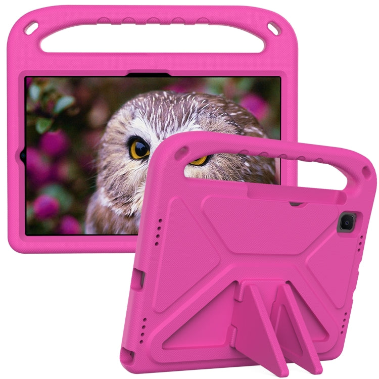 For Samsung Galaxy Tab S6 Lite P610 Handle EVA Shockproof Tablet Case with Holder(Rose Red) by bashfashion