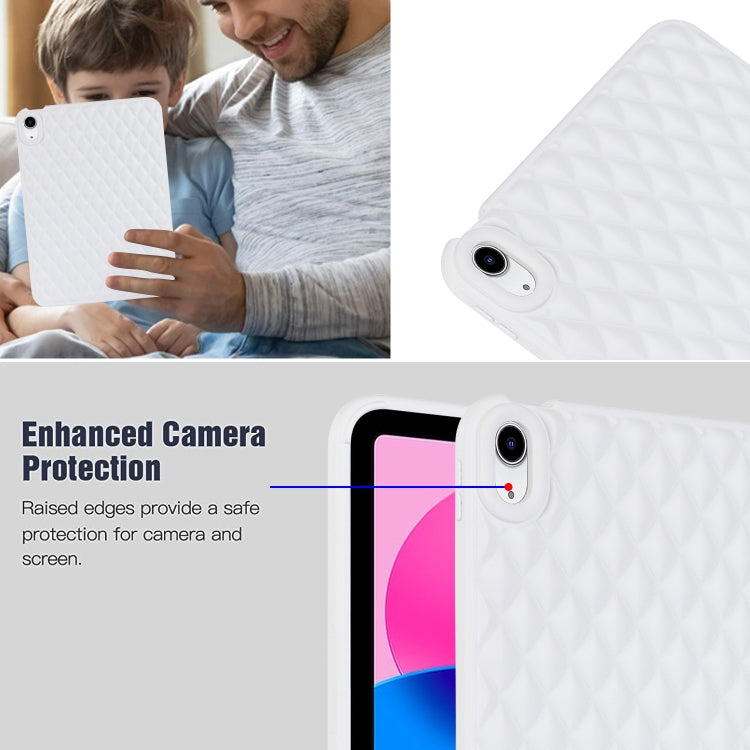 For iPad Air 3 10.5 Rhombic TPU Tablet Case(White) by bashfashion