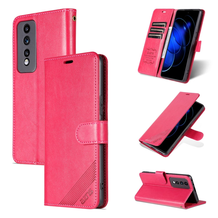 For Honor 80 GT 5G AZNS Sheepskin Texture Flip Leather Phone Case(Red) by AZNS