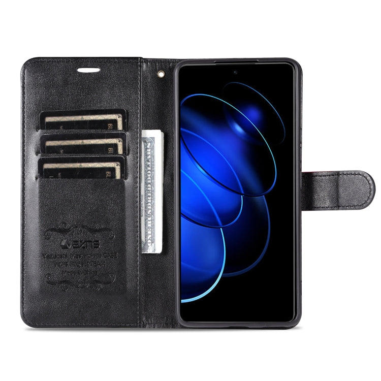 For Honor 80 GT 5G AZNS Sheepskin Texture Flip Leather Phone Case(Black) by AZNS